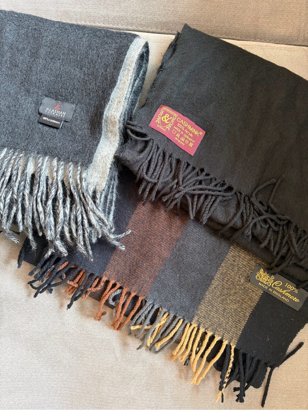 3 Cashmere Blend Men's Scarves